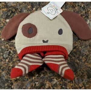 NYGB Infants Soft Sand Dog Hat and Socks Set NWT